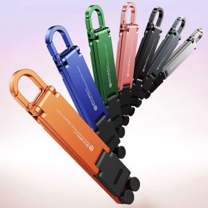 APBZOK Ultra Lightweight Keychain Phone Holder Anti-Slip Multi-Angle Adjustable Mini Phone Stand Multi-Functional Foldable Design Portable Phone Holder Travel