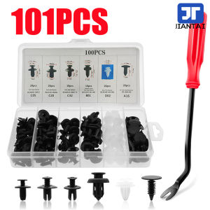 JIANTAI 100Pcs Auto Fastener Clip Car Retainer Kit Door Trim Panel Clips for Ford Chrysler Toyota Camry Honda Nissan Mazda Chevy((with Removal Tool))