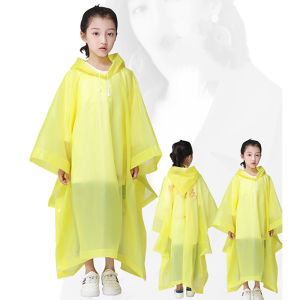 IQANGEL เสื้อกันฝนเด็ก เสื้อกันฝนแบบคลุมสำหรับเด็กนักเรียนเสื้อคลุมกันฝนสำหรับเด็กผู้ชายและเด็กผู้หญิงชุดกันฝนเด็กเสื้อกันฝนเด็ก10
