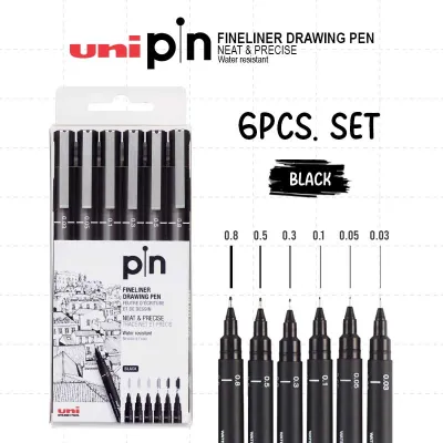 Uni Pin SET Waterproof Fineliner – Ideal for Artists Architects Designers & Calligraphy