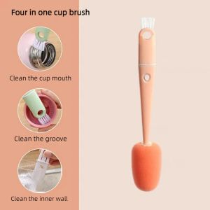 4 in 1 Multifunctional Cleaning Brush Bottle Gap Corner Cleaner Brush Magic Water Bottle Cup Lid Detail Cleaner Tools for Travel Water Bottle