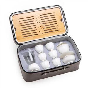 [Malaysia Ready Stock]Suet-Fat Jade White Porcelain Tea Pot Traveling Set 羊脂玉白瓷旅行茶具套装便携收纳