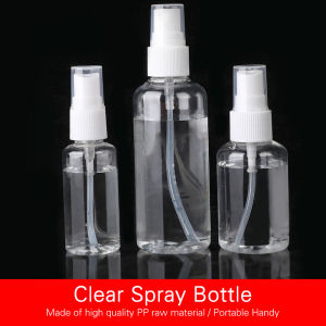 30ml/50ml/100ml Clear Plastic Spray Bottle Refillable Leak-proof Sub-bottling Portable Sprayer Skincare Alcohol Sanitizer Home Travel on-go Use
