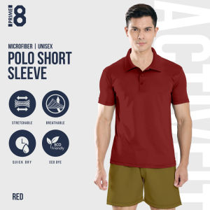 Prime8 x 888.co Aerofit Polo Shortsleeve Microfiber Dryfit Tshirt Jersey Sport Baju T Shirt Men Women RED