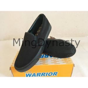 Kasut Sarung Hitam Sekolah WARRIOR 739 Slip On Black School Shoes WARRIOR
