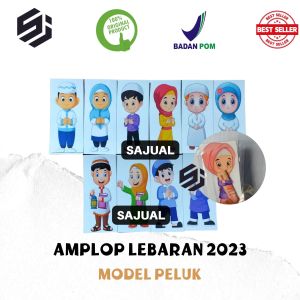 SAJUAL - Amplop Lebaran isi 10 pcs Model Peluk - Amplop Idul Fitri Kekinian 2023 - Angpao THR Unik Lucu - Ampao Ampau Angpau Karakter