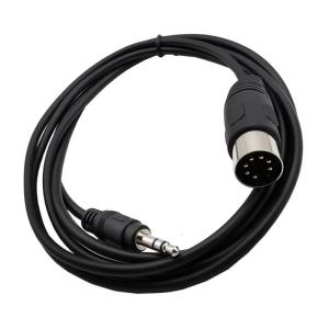 Compactly DIN7Pin to 3.5mm Audios Cable Metal Cores Transmission Optimized for DIN7 Stereo Music Devices