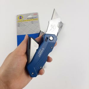 Dao rọc giấy cán xếp gấp gọn A0006 CMART kèm 6 lưỡi dao rọc cáp siêu sắc