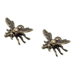 5Pcs Little Bee Vintage Solid Brass Ornament Insect Honeybee Figurine Miniature Tea Pet Funny Craft Sculpture Home Office Desk Decor