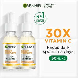 BESTSELLER Garnier Bright Complete Vitamin C+ BHA Niacinamide Fade Dark Spot Serum (50mlx2) 100X stronger than Vitamin C
