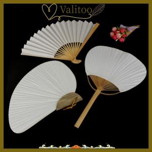 [Valitoo] 1pc White Folding Elegant Paper Hand Fan Wedding Party Favors