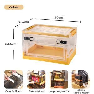 Clear Storage Box Organizer Foldable Storage Box For Clothes Pulley Plastic Storage Box
