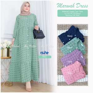 Gamis Wanita Casual Marwah Maxy Dress Susun Bahan Airflow Uragiri Two Tone Pakaian Muslimah Kekinian | GOODSAJI HIJABSTUFF