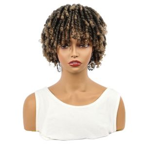 STARGOODS Afro Wigs Dreadlock Hair Topper Wig Crochet Braids Clip in Short Wig Dreads Braided Half Wigs Closure Locs Braided Wig for Men Women