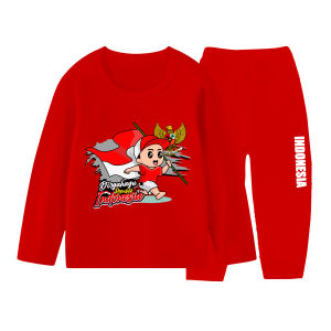 JF KIDS SETELAN PANJANG ANAK PEREMPUAN / LAKI - LAKI KAOS MOTIF KEMERDEKAAN / MERDEKA 13 HUT INDONESIA DIRGAHAYU 1 - 10 TAHUN