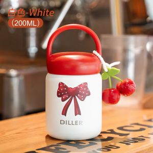 200mlกระติกน้ําสูญญากาศ Thermos สติกเกอร์ 316 พกพาสะดวก ใส่น้ำเย็นได้ ส่งสติ๊กเกอร์และจี้ได้