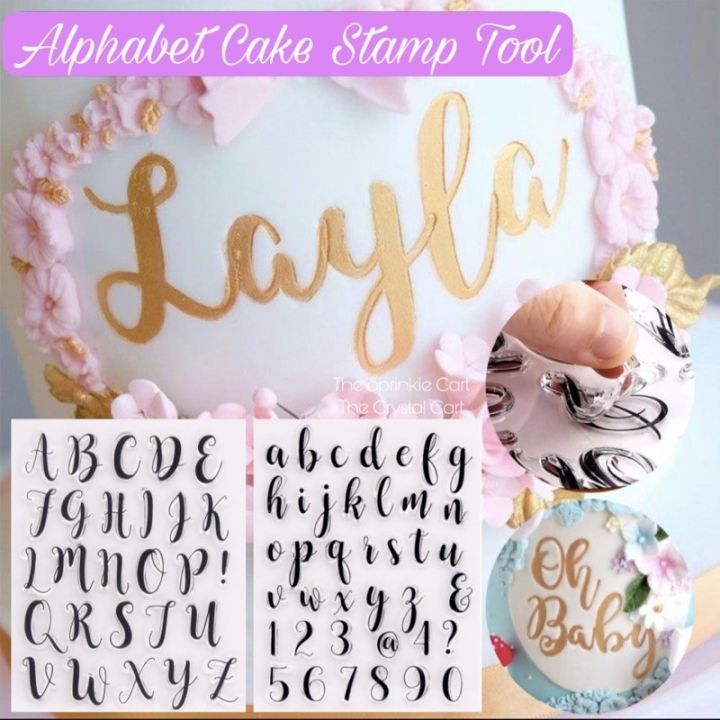 Alphabet Letter Cake Stamp Tool Calligraphy Handwriting Embosser