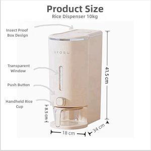 COLOGO 🥇 5KG/10KG RICE DISPENSER INSECT MOISTURE PROOF FOOD STORAGE CONTAINER 高颜值按压式自动米桶