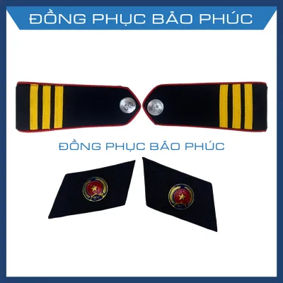 Combo cầu vai và ve áo đồng phục bảo vệ xanh đen chuyên nghiệp siêu rẻ tiết kiệm