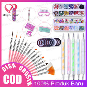 Kuas Lukis Kuku Peralatan Nail Art Dotting Tools - 38 In1 Brush Set