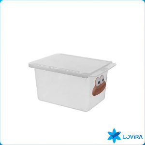 Clear Pull-Out Drawer Storage Organizer Bathroom Counter Container for Cotton Pads Cotton Swabs 1Pc