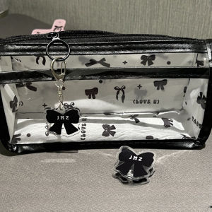 baoda กระเป๋าใส่ดินสอโปร่งแสงลายการ์ตูนกระเป๋าใส่เครื่องเขียนหลายชั้นแนวตั้งขนาดใหญ่จุได้เยอะกระเป๋าใส่ไปโรงเรียนกระเป๋าเครื่องสำอาง