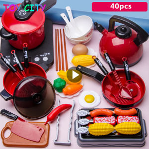 40pcs/set childrens Simulation food kitchen toy set Pretend play house Cooking toy Good quality induction cooker for girl