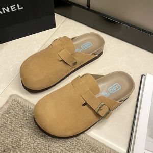 Retro Thick Bottom Cork Bottom Baotou Half Slippers For Women To Wear Outside