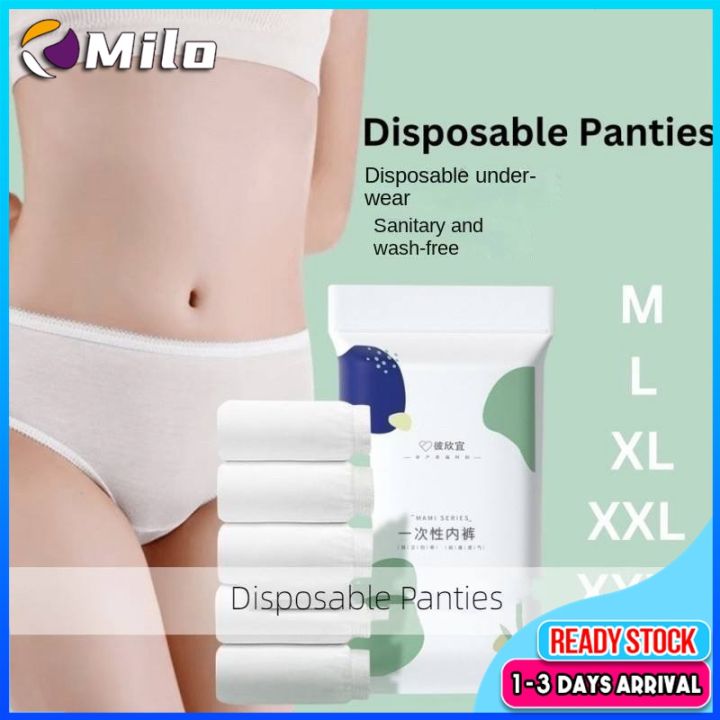 Ready Stock] 100% Pure Cotton Disposable Panties Underwear Women Plus Size  Maternity Confinement Sterile Wash-Free