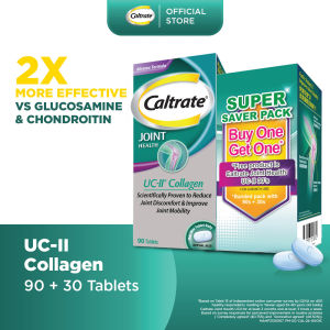CALTRATE Joint Health UCII Collagen Supplement Reduce Joint Discomfort 2X More Effective vs Glucosamine 90s+30s