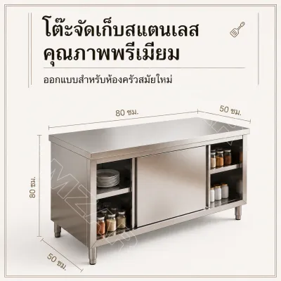 KSZ ตู้เก็บของในครัวสแตนเลส หนาและใช้ทนทาน เกรดเอ โต๊ะครัวอเนกประสงค์ สำหรับครัวบ้าน ร้านอาหาร โรงแรม อุตสาหกรรม เกรดส่งออกยุโรปอเมริกา
