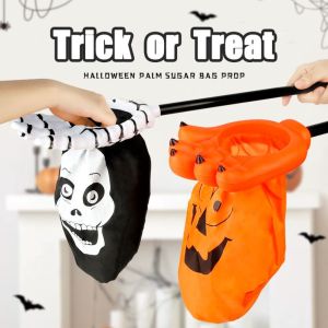 HOMEVOYAG Trick or Treat Halloween Candy Bag Storage Handbag Party Supplies Pumpkin Sugar Bag Creative Party Prop Halloween Skull Candy Bag Sugar Pocket