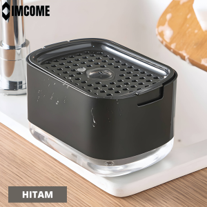IMCOME Dispenser Tempat Sabun Cuci Piring Wadah Wastafel Sabun Cuci Piring dan Spons Dapur 2 IN 1