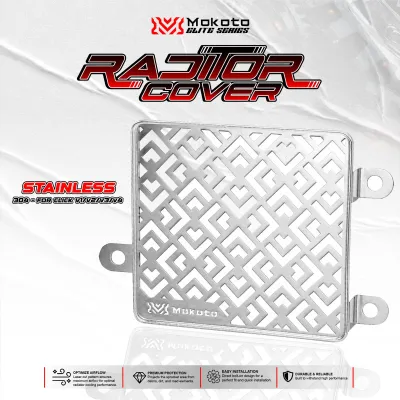 MOKOTO ELITE RADIATOR COVER CLICK V1 V2 V3 V4 STAINLESS 304 ELITE-12397 ENGINE SUPPORT COVER FOR CLICK MOTORCYCLE