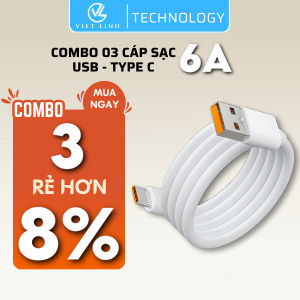Dây Cáp Sạc Nhanh USB Type C 6A Cho Dòng Máy Android Cáp Sạc Siêu Nhanh Đa Năng Chống Đứt Gãy - Việt Linh Store E1