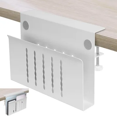 (Local shipment) Desk Side Storage Steel Under Desk Storage WIth Magnetic Pen Holder No Drill Vertical Hanging Desk Organizer for File Cable Laptop Office Home School Supplies Load Capacity 10 Kg Easy Installation
