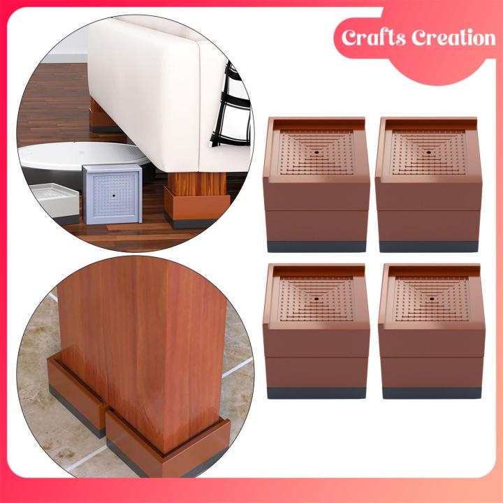 Crafts Creation 4 X Heavy Duty Bed Chair Risers Feet Leg Lift Furniture ...