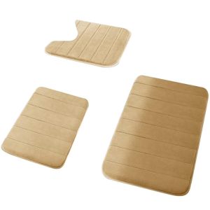 PENTU 3pcs/Set Absorbent Bath Mat Set Non-slip Non Slip Shower Toilet Mats Comfortable Soft Bathroom Rugs Set Bathroom