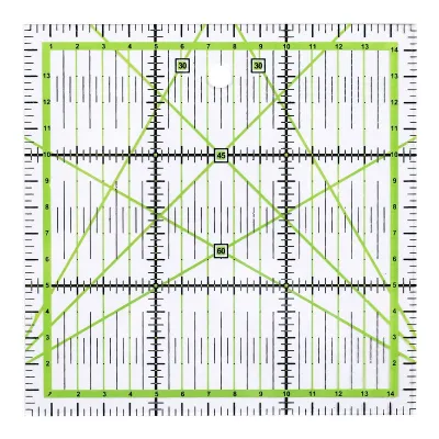 Penggaris Quilting Patchwork Penggaris Jahit Transparan Pola Dengan Garis Warna Ganda Dan Garis Kisi