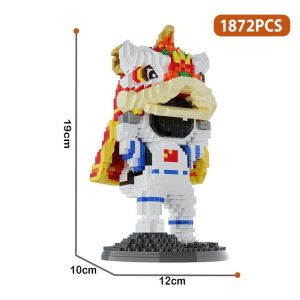 PAIFU Mini Building Blocks Bricks Toy For Kids 2000+PCS 3D Model Lion Dance Assemble Nano Block Ornament Compatible Brick Educational Toys Gift Others