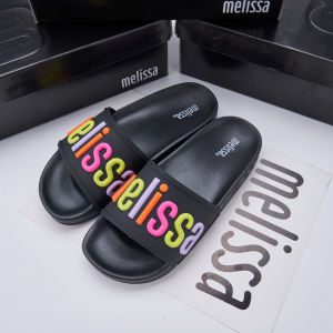 Free Shipping Meli*Sa Thick-Soled Non-Slip Waterproof Casual Slip-On Sandals Colorful Lettered Design For Women