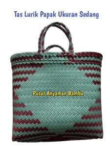 Tas anyaman plastik jenis Lurik Papak Selang Ukuran SEDANG Tas belanjaan tas Kerajinan Tangan