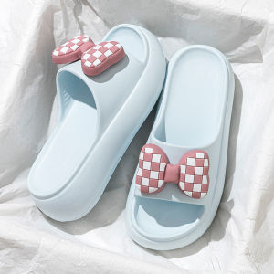 [Free Shipping] Bow-Knot Thick-Soled Slip-On Sandals Womens High-Heeled Casual Sandals Womens Beach Sandals and Womens Indoor Slippers.