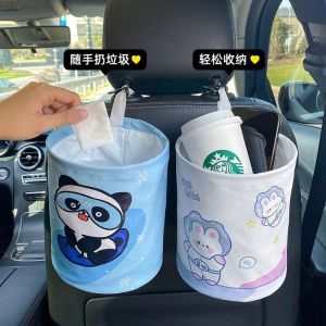 Car Trash Can Foldable Multifunctional Hanging Car Trash Can Car Storage Bucket Chair Back Storage Bag Trash Can