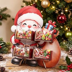 MAYIT Thiết kế hình bông tuyết. Giá trưng bày kẹo Khay trưng bày Chất liệu gỗ Trang trí bàn làm việc Truyền thống Chủ đề Ông già Noel Khay đựng Dim Sum Kỳ nghỉ Giáng sinh