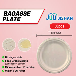 [50pcs] Biodegradable Plate Bowl / Sugarcane Bagasse Pulp Eco Friendly Sustainable Kenduri Party Pinggan Mangkuk 可降解盘碗
