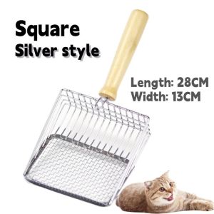 Stainless Steel Cat Litter Scooper with Wooden Handle — Durable and Easy to Clean