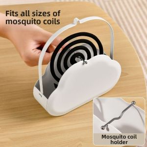 PIKASHOPWEN Iron Mosquito Coil Holder Wall Mounted Cloud-Shaped Hanging Incense Coil Holder Modern Portable Coil Incense Burner Household
