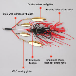 Eixiu Lunker SPINNER baits เหยื่อตกปลาอย่างหนัก23g เสียงดังเสียงดังใบมีดหมุนสั่นสั่นฟองหมุนควบคู่หมุนวิลโลว์เบสปลาเทราท์คอนหอก
