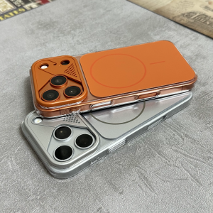 Luxury Shockproof Bumper Solid Color Armor Case for iPhone 17 16 15 14 13 12 Pro For Magsafe Wireless Charge Cooling Cover Funda